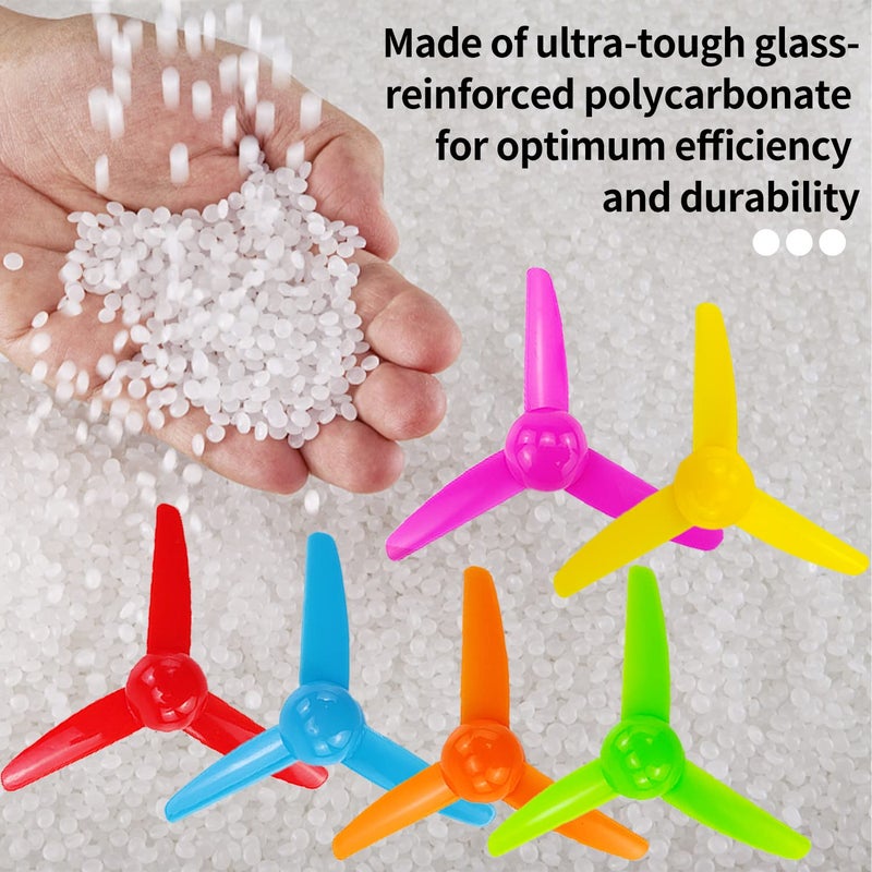 EKIND 12 Pcs Propeller 80mm Props 3-Blade Propeller 2mm Shaft for Fan Leaves Ship Model RC Aircraft Boat DIY Airplane Science and Education Toys (6 Color) - Image 3